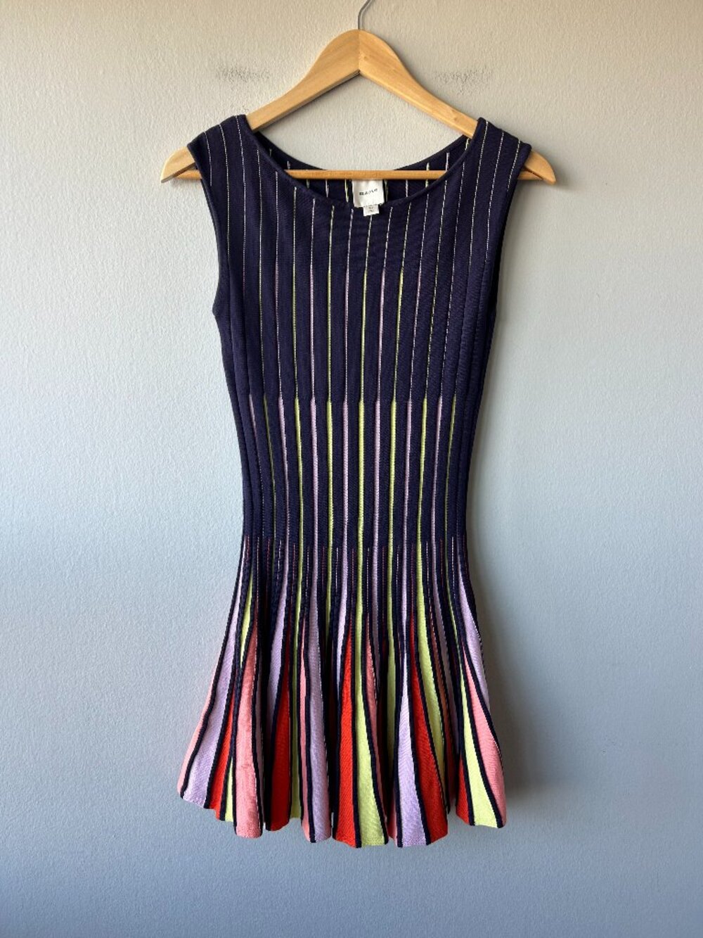 Maeve Anthropologie Sleeveless Blocked Sweater Dress Navy Multicolor XS